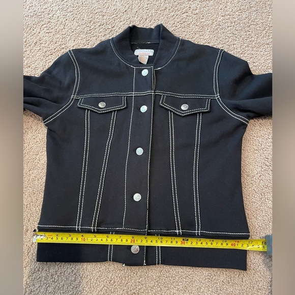 PROJECT G Black Soft Fleece Bomber Jacket with contrast Stitch in Black - Picture 5 of 9